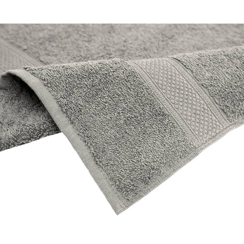 6 Piece Set Silver Cotton Super Soft Lightweight Absorbent Bath Towel